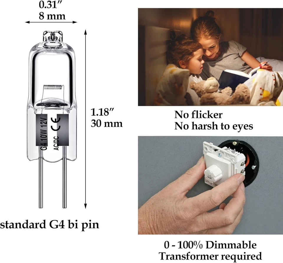 10x G4 Leuchtmittel Halogen 10W 20W 12V Lampe Lampen Stiftsockel Birne Warmweiß - Bild 3 von 4