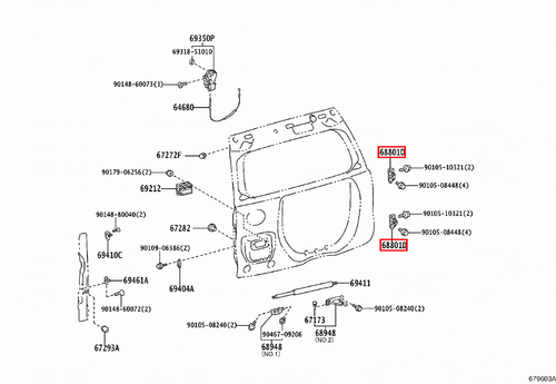 Genuine Prado 120 Series TRJ LJ KDJ GRJ Upper Lower Rear Door Tailgate Hinge x2 - Picture 10 of 18