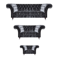 Graue Chesterfield Couchen PolstermöBel Designer 3-Sitzer Textilsofas