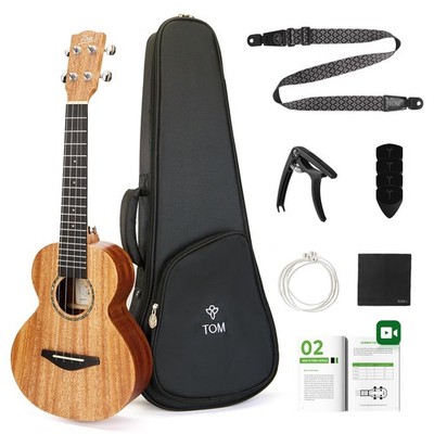 23'' Solid Top Mahogany Concert Ukulele   Ukelele Beginner Kit Includes Quick ...