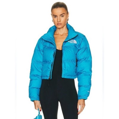 NWT The North Face Women's Nuptse Short Jacket in Acoustic Blue. Size M