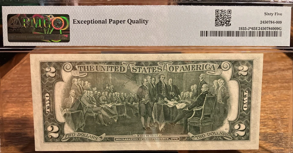 1976 $2 FRN PMG GEM UNCIRCULATED 65 EPQ - Fr#1935-J* - 1 OF 5 CONSECUTIVE NOTES - Image 2 of 2