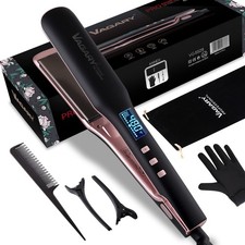 2-in-1 Hair Straightener Curler with Anion Hair Care Flat Iron with Temp