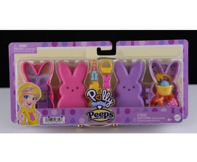 Mattel Polly Pocket Easter Peeps 2 Bunny Compacts Set NEW