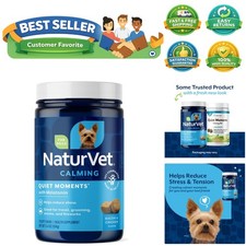 Quiet Moments Dog Calming Chews with Melatonin - 70 Count Jar for Stress Relief