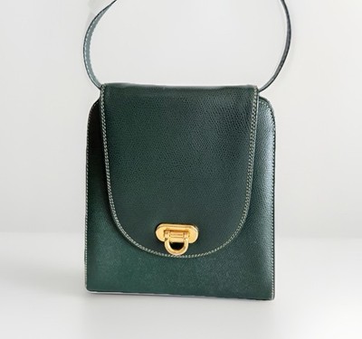 Authentic BALLY Shoulder bag Green Leather From Japan 0869