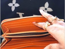 JCC Castelbajac Bi-fold Wallet - Genuine Cowhide Leather, Orange, Multiple Pockets - View #6