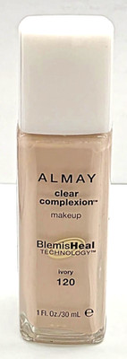 NEW Almay Clear Complexion Liquid Makeup Heals Blemishes-120 IVORY