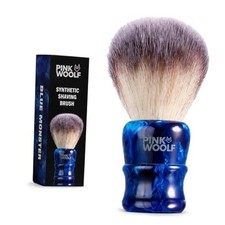 Synthetic Shaving Brush for Men   BLUE MONSTER, 28mm Dense Knot, Ultra Blue
