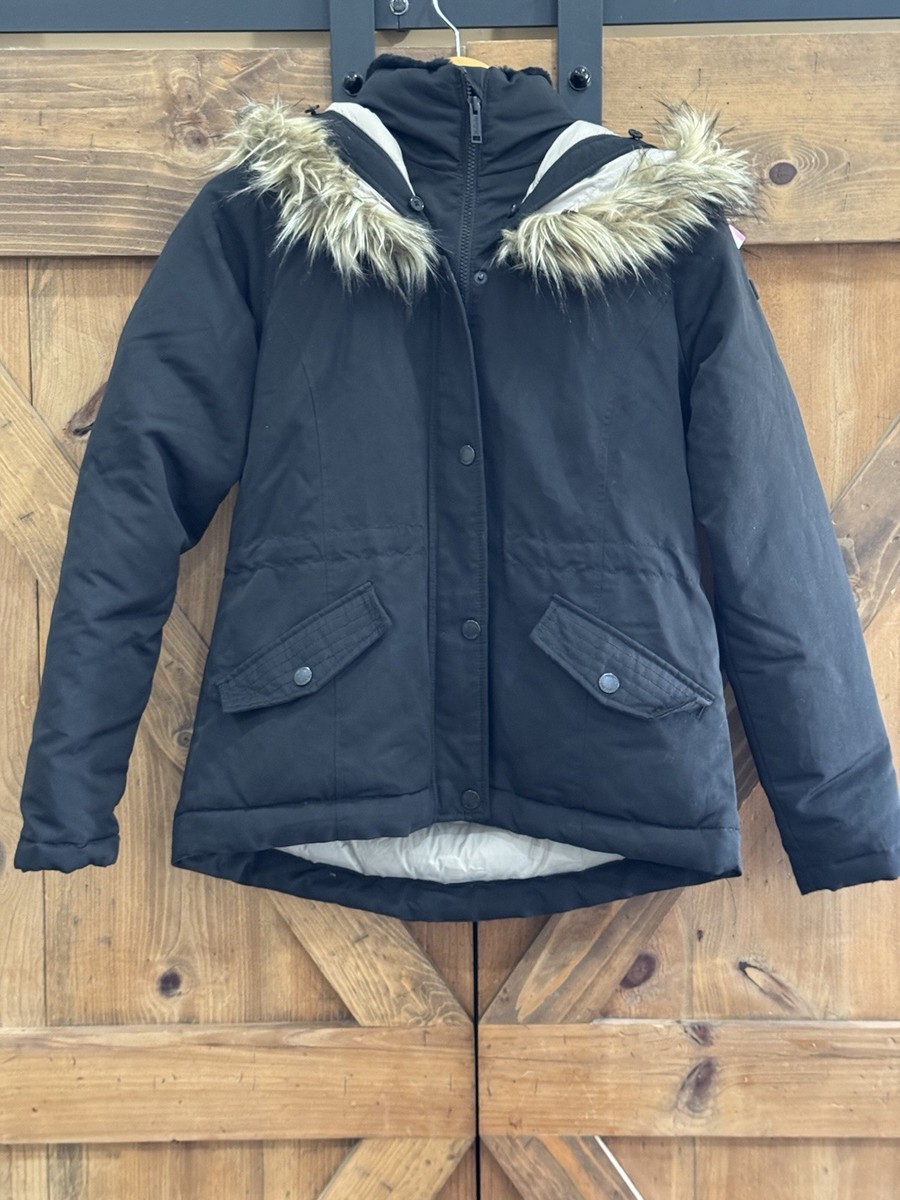 Hood Abrigo Hollister Negro Chaqueta Negra Abrigo Hollister Mujer - Main Image