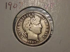 1907 BARBER DIME VFORIGINAL COIN POPULAR DATE PQ SHIPS FREE