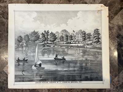 Original 1878 John Brown s Union House Engraving Manasquan NJ Monmouth County
