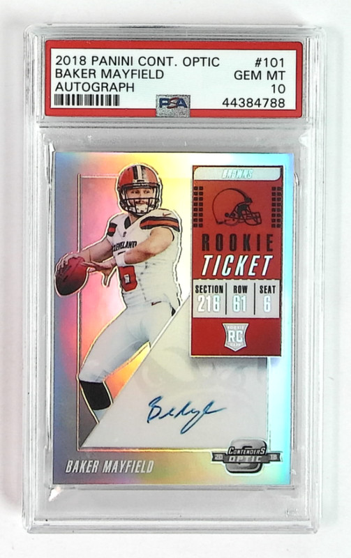 2018 Panini Contenders Optic Baker Mayfield #101 RC Rookie Ticket AUTO PSA 10