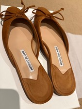 Manolo Blahnik flat mules 37 brown suede