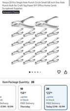 20 piezas perforador de un solo agujero círculo pequeño 1/8 pulgadas perforador de un agujero a granel para etiqueta artesanal
