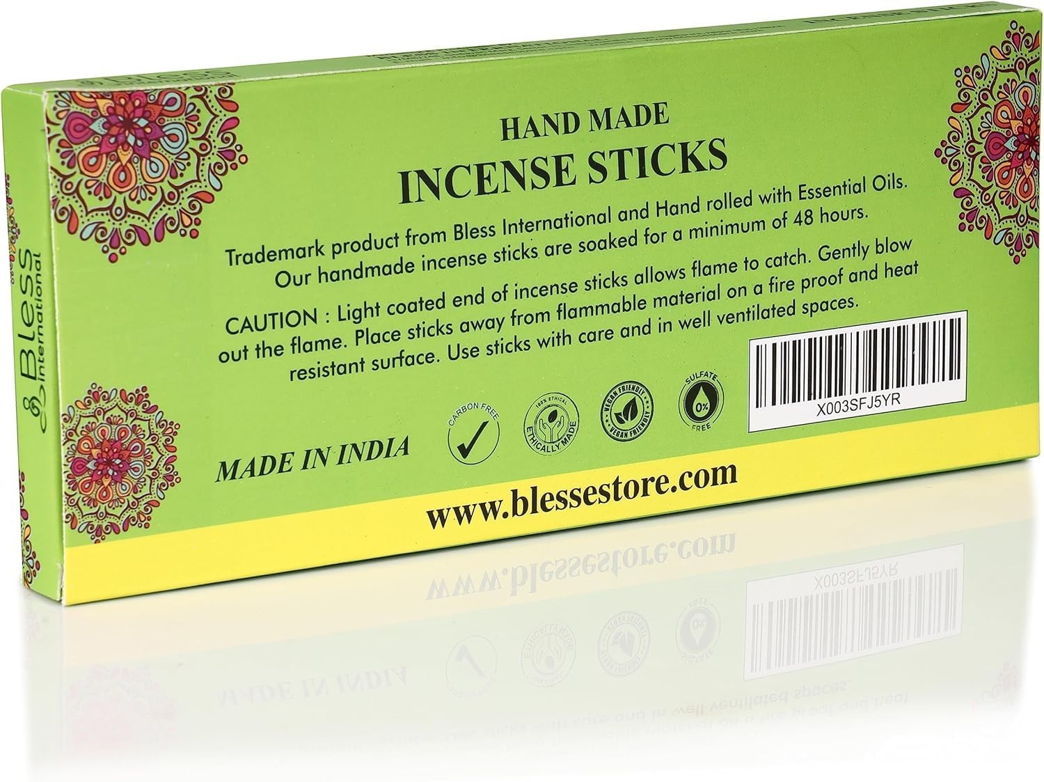 Bless-Green-Tea-Incense-Sticks 100%-Natural-Handmade-Hand-Dipped-Incense-Stic...