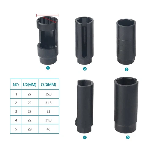 7Pcs Oxygen Sensor Socket Set Sensor Oil Pressure Sending Unit Removal Tool US - Picture 9 of 12