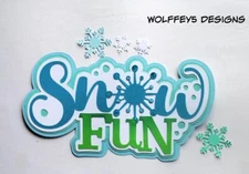 CRAFTECAFE SNOW WINTER TITLE premade paper piecing scrapbook  DIECUT piece  3D