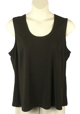 Avenue Blouse Womens Plus Size 22/24 Brown Stretch Sleeveless Capsule Wardrobe