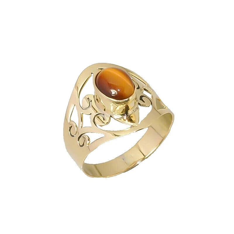 Ojo de Tigre 9 Banda Anillo Anillos de Moda