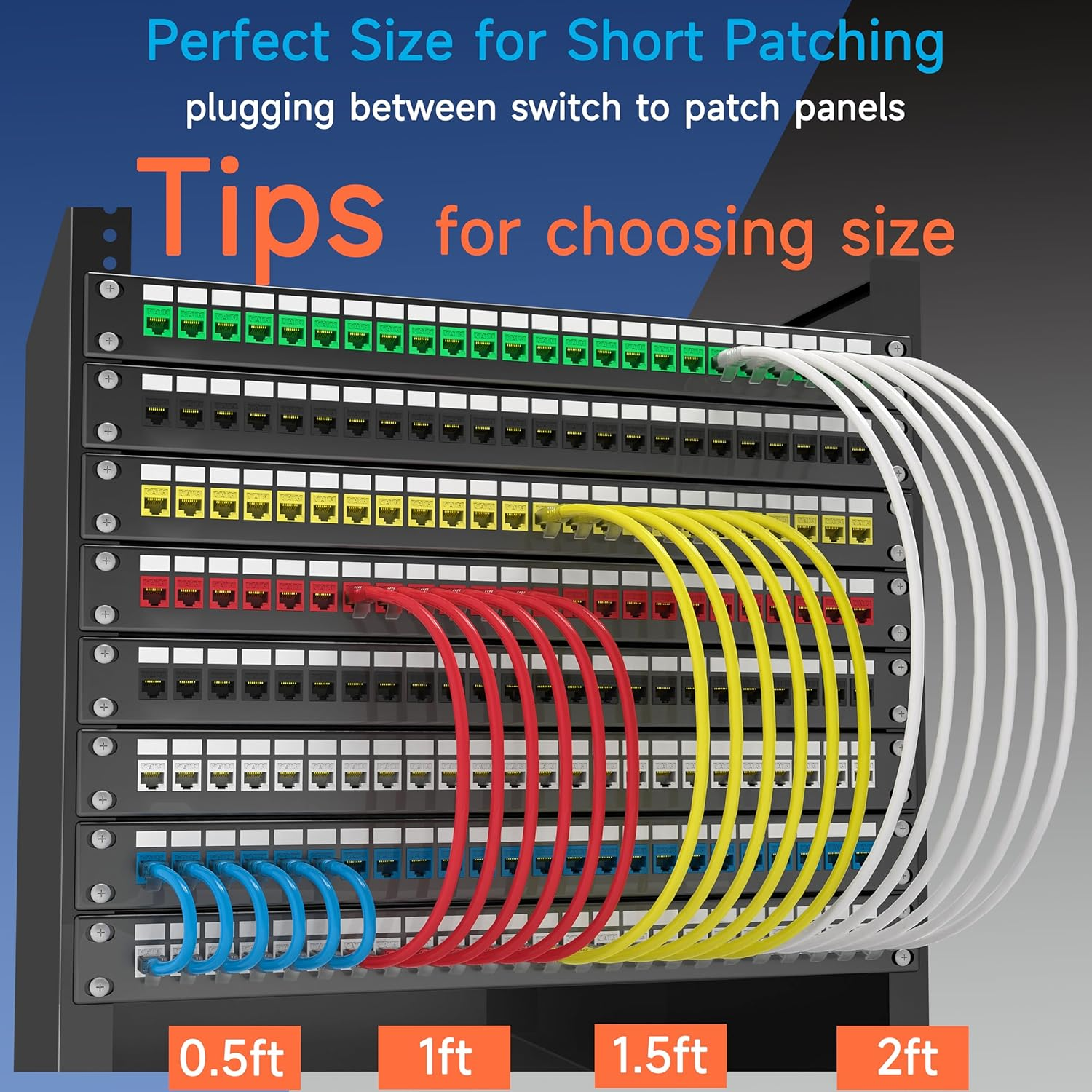10-Pack Cat6 Ethernet Cable 10ft - High-Speed Network Patch Cords for Data Centers & Home Office-image