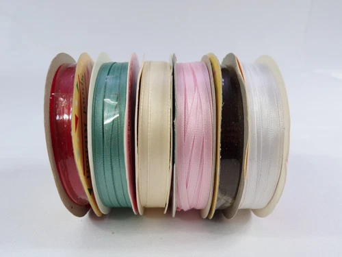 6 Vintage Offray 4 Franks 2 Ribbon Spools Original 8-10 Yds Full to Partial C25