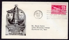 1949 6c Wright's Plane Returns USA  (C45) - Black Staehle Cachet Craft FDC TA451