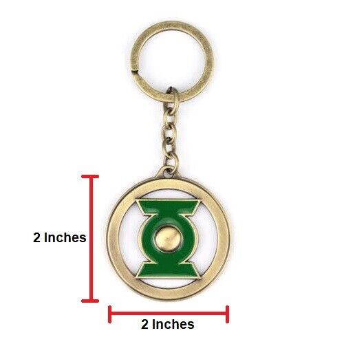 Green Lantern DC Comics Keychain Antique Brass Metal Keyring Cosplay Ships Free - Picture 2 of 10