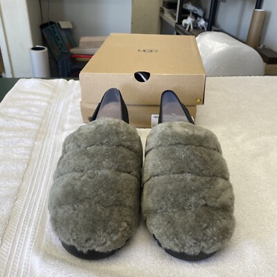 Ugg Women's Super Fluff Shearling Cozy Slingback Slippers Shoes Size 8 1121751