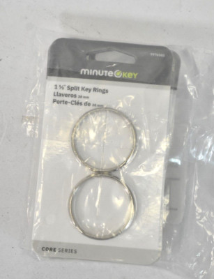 Lot of 5 Minute Key 1-1/2'' Split Key Rings 2/Pack Core Series 9976585 Steel