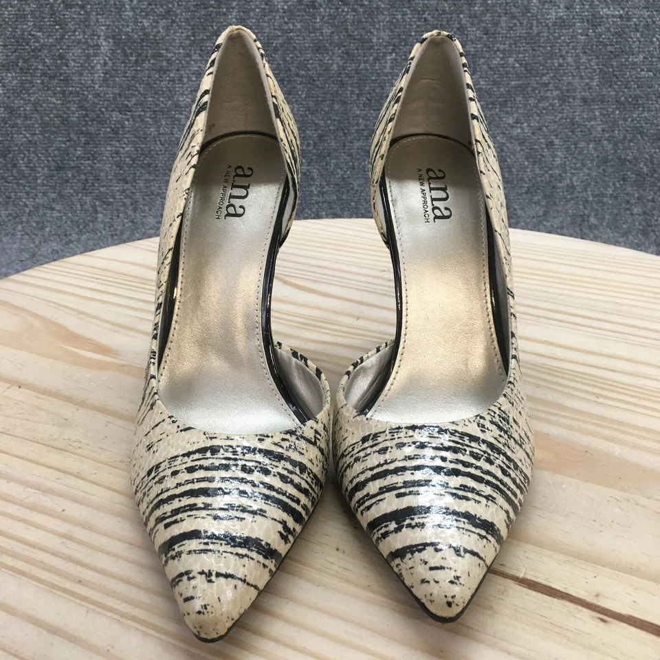 Zapatos de salón Ana A New Approach para mujer 8 M sin cordones negros imitación cuero piel de serpiente Foto 4 de 4