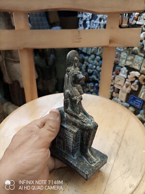  Rare ancient Egyptian Pharaonic The lion of Sekhmet Granite Black