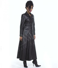 Women Leather Coat, Women Trench Coat, Women Party Long Coat. Black Coat Women