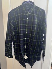 NWT Vintage Polo Ralph Lauren Blake Blue Yellow Green Plaid Shirt Sz M