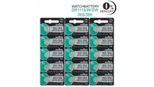 15PC Murata 365 366 SR1116W Silver Oxide Watch Battery
