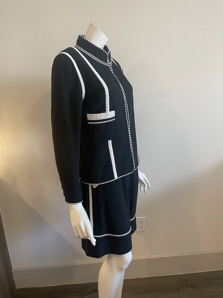 Chanel Vintage Blanco y Negro Conjunto Pantalones Cortos y Chaqueta Talla 42/36 Foto 4 de 4