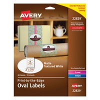 Avery Oval Print-to-the-edge Easy Peel Labels Laser Matte White 2 X 3 1/3 80 on sale Avery Oval Print-to-the-edge Easy Peel Labels Laser Matte White 2 X 3 1/3 80 on sale