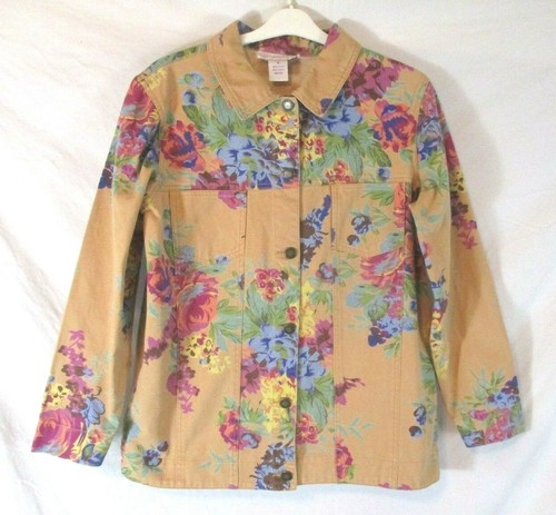 Susan Graver Jean Jacket Floral Denim 
