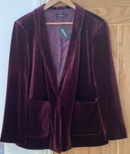 Purple Velvet Jacket Size 18 By Kaleidoscope Patch Pockets New With Tags Formal