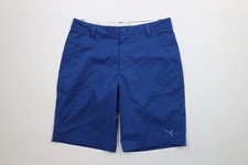 Puma Golf Cell Mens Size 32 Faded Rickie Fowler Tech Golfing Chino Shorts Blue