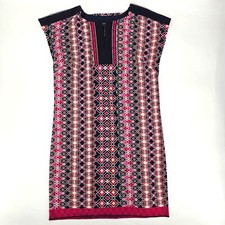 Laundry By Shelli Segal Shift Dress Blue/Pink Geometric Desing Size M