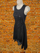 COAST BLACK DRESS SIZE UK 6 WOMENS SLEEVELESS LACE LINED A-LINE EVENING PARTY