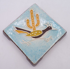 Legendware Hand Crafted Southwest Ceramic Art Tile Roadrunner 5.5" Sedona USA