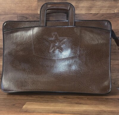 Vintage Pegasus Brown Leather Soft Side Briefcase Document Bag