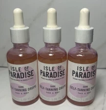 3 Isle of Paradise DARK Face & Body Self Tanning Drops - 1.69 fl. oz., 50 ml