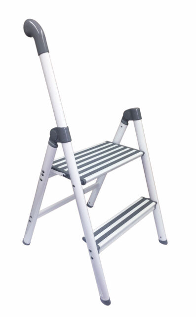 ALUMINIUM 2 STEP FOLDING LADDER with SUPPORT HANDLE caravan home diy motorhome ALUMINIUM 2 STEP FOLDING LADDER with SUPPORT HANDLE caravan home diy motorhome