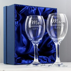 Personalised Mr And Mrs Wedding Wine Gl Set Gift Groom Image Is Loading Personalised Mr And Mrs Wedding Wine Gl Set