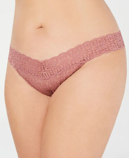 Jenni Intimates Women's Mauve Lace Thong Underwear One Size Fits 1X-3X