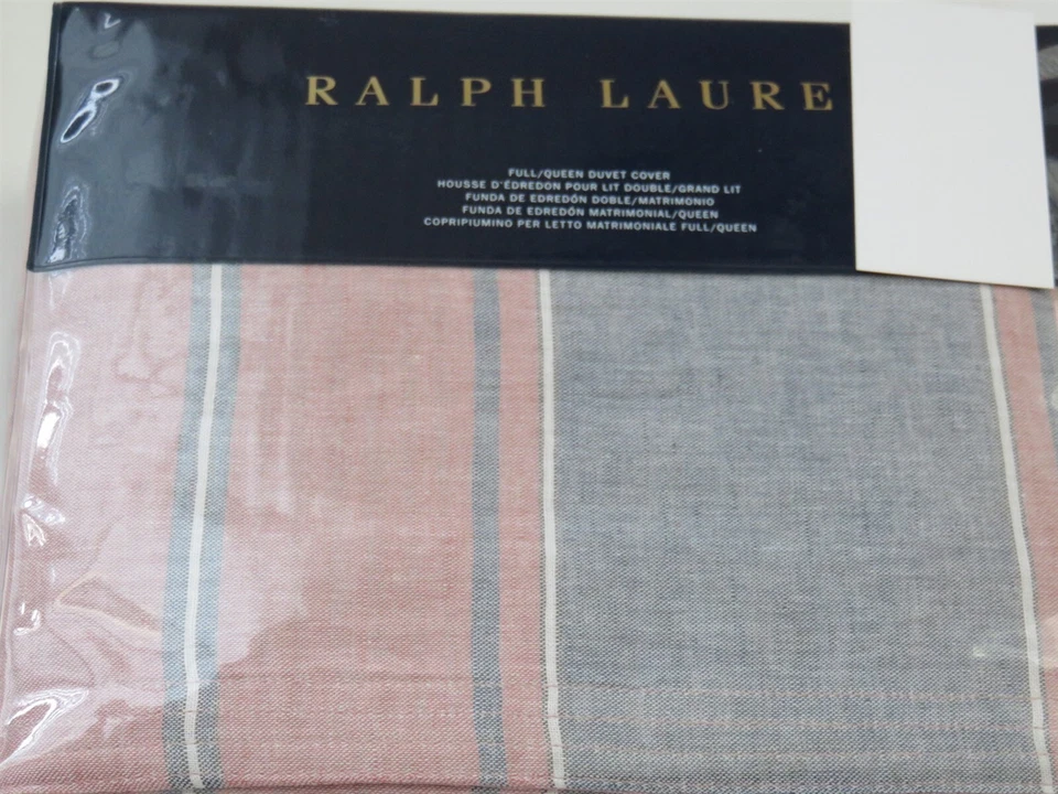 Ralph Lauren Weekend Oakview 3P 大号被套 Shams Essex 条纹日落红色 — 第 2/4 张图片