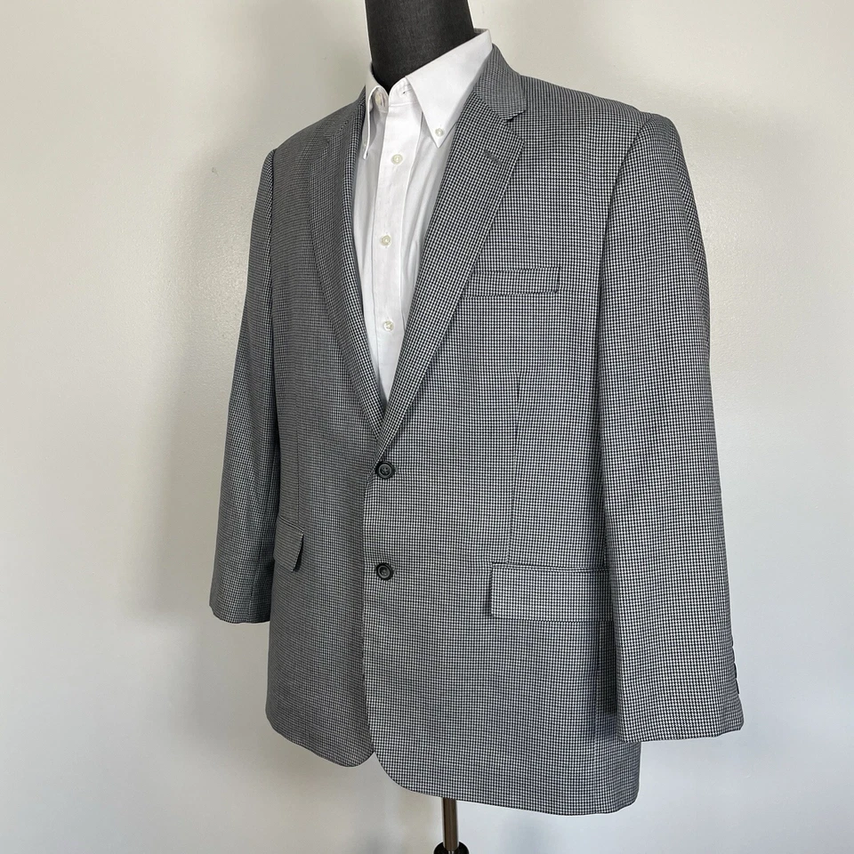 Casaco esportivo masculino Croft and Barrow 46R azul preto cinza poliéster multicolorido - Imagem 3 de 4